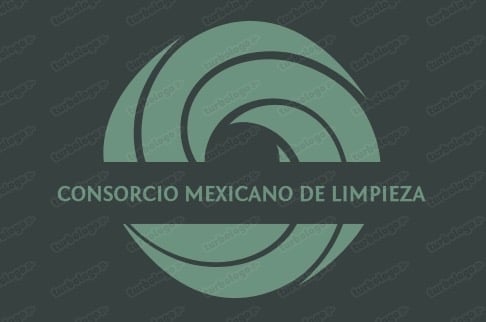 Logo de Consorcio Mexicano de Limpieza con diseño circular concéntrico en verde y gris
